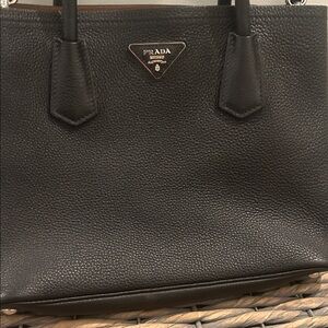 Prada Black Pebbled Leather Tote